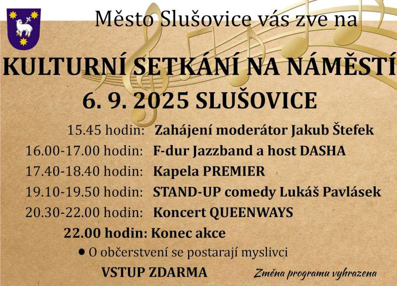 Plakátek Kulturní setkání 6.9.2025